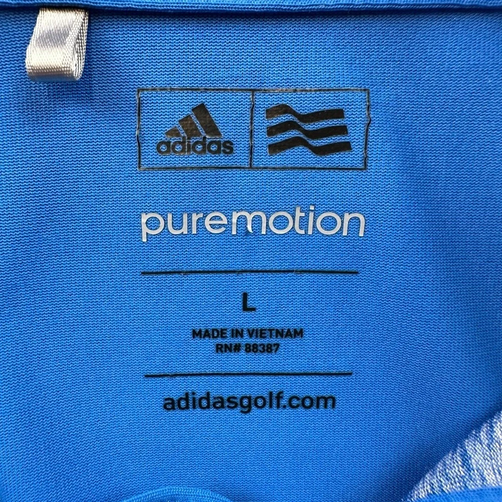 Adidas Golf PureMotion Polo Shirt Men's Large Wyoming Antelope Flats Raglan Blue